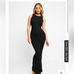 Popilush long crew neck maxi lounge dress